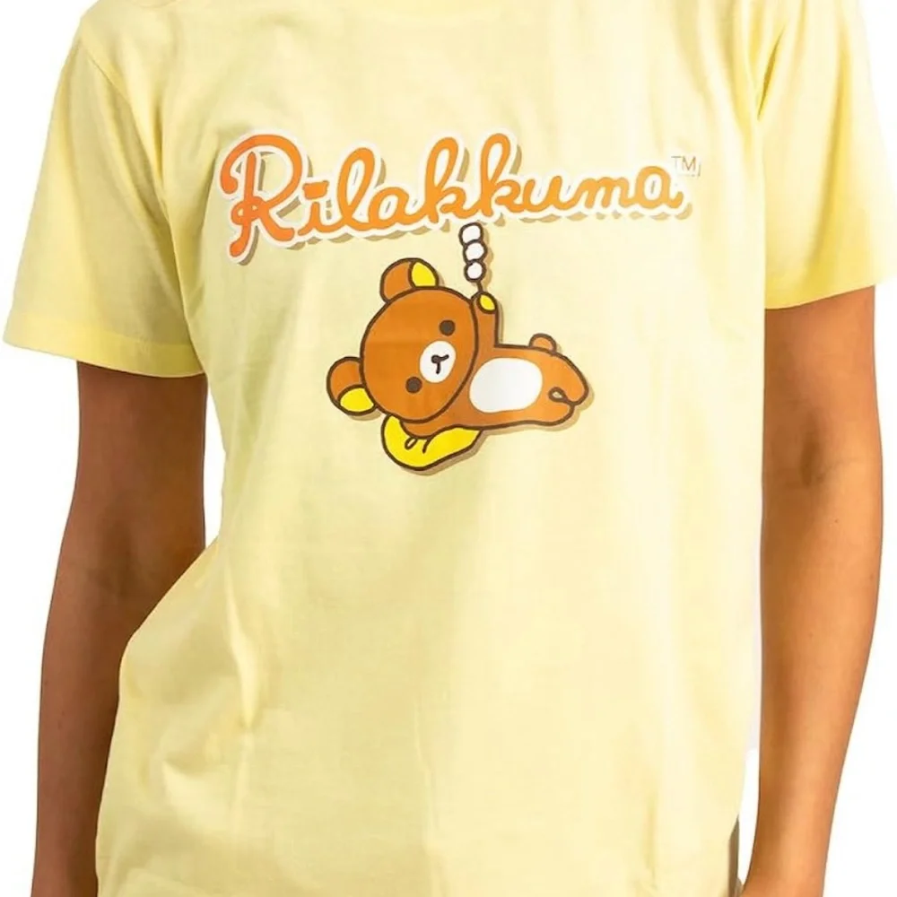 Bioworld Rilakkuma Yellow and Brown Teddy Bear Pajama Short Sleeve Pant Sz XL - Picture 2 of 5